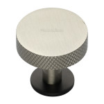 M Marcus Heritage Brass Knurled Disc Design Cabinet Knob with Rose 38mm 